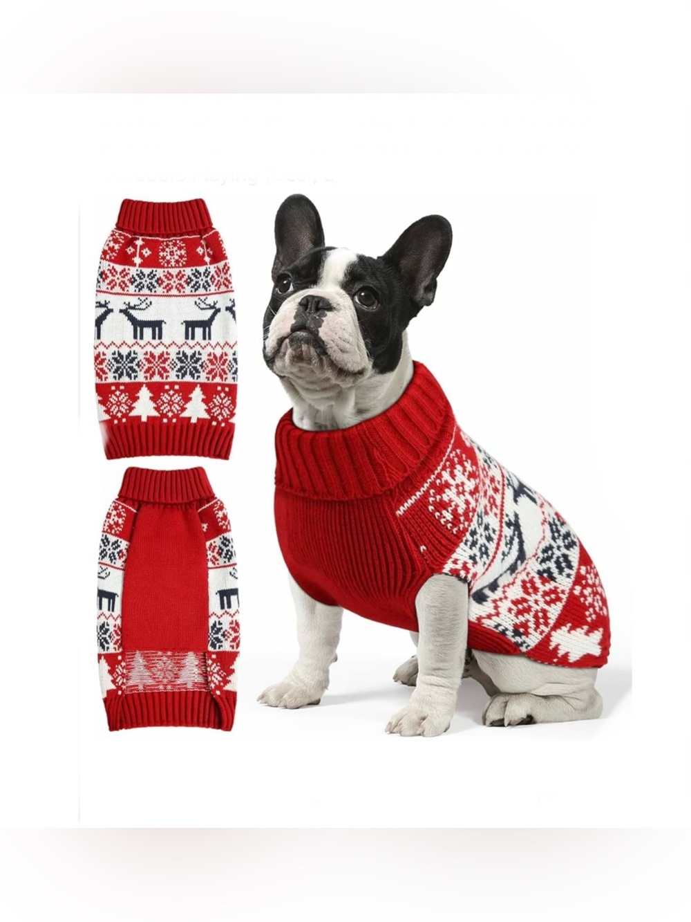 Christmas Dog Sweaters for Small Medium Large Dogs and Cats, Pet Soft Warm Holid